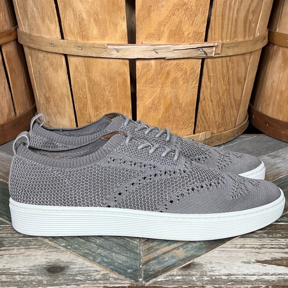 Sofft Shamira Knit Taupe Gray Perforated Brogue Sneakers Shoes Womens Size 10